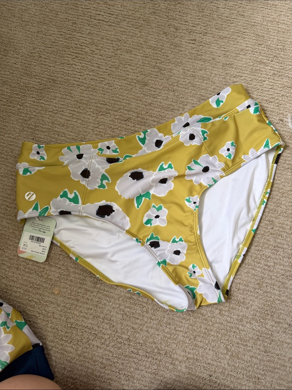 Women’s Floral High-Waist Bikini Bottom - Yellow